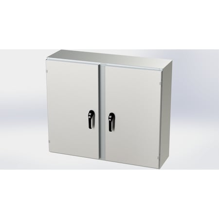 Saginaw Control & Engineering 3 Point Latch with Padlock Handle Electrical Enclosures, 36 in H, 12 in D, 42 in W SCE-36EL4212SSWFLP